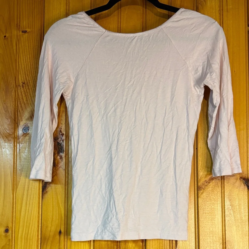 H&M Blush Pink Long Sleeve V-Neck Top - Picture 8 of 8